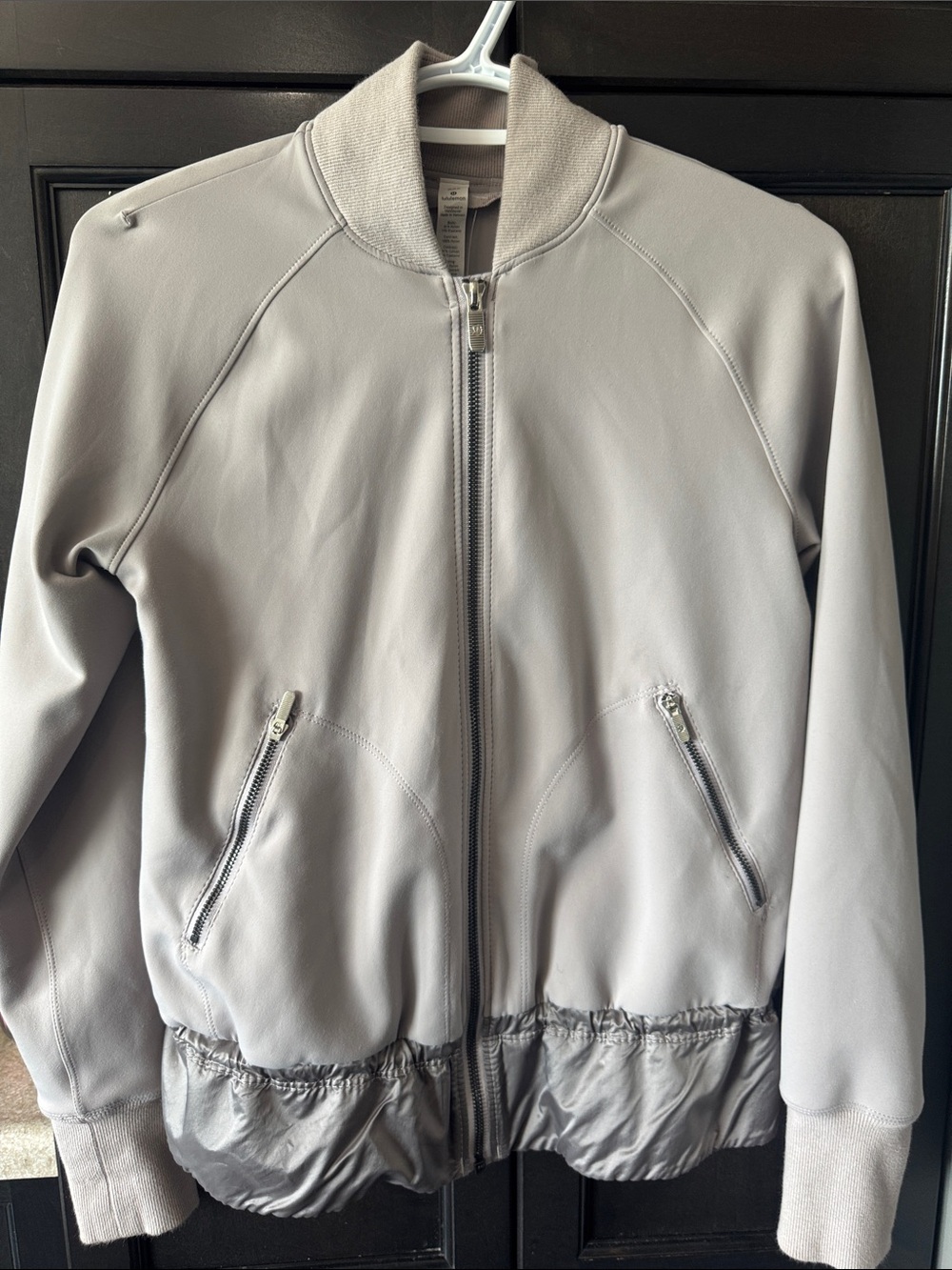 lululemon athletica light gray bomber jacket